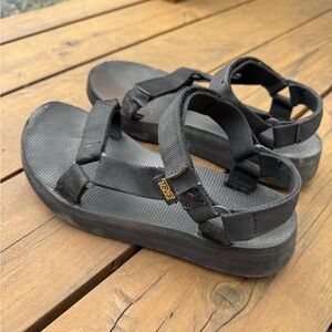 Teva Black Strappy Sandals